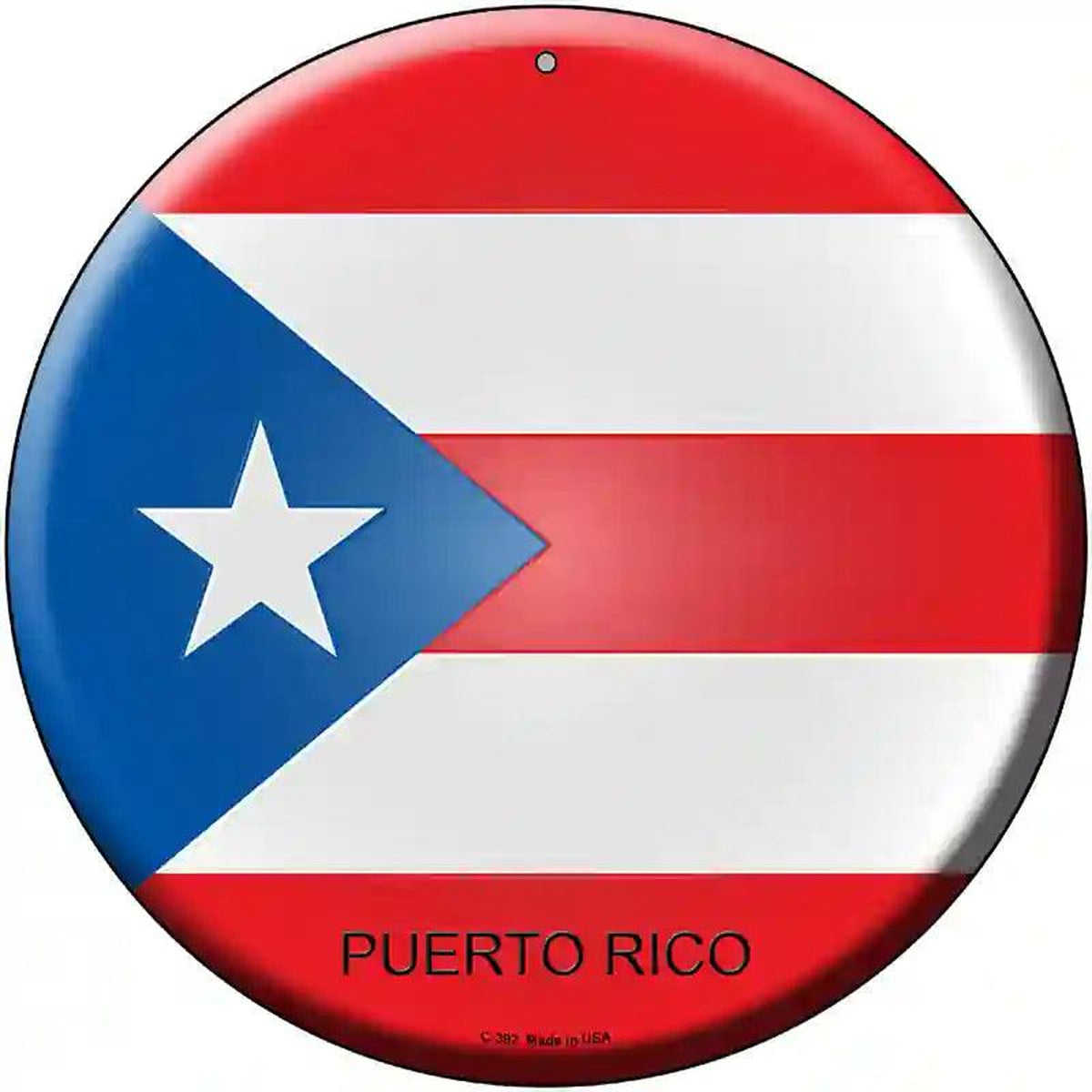 Puerto Rico Country Novelty Metal Circular Sign