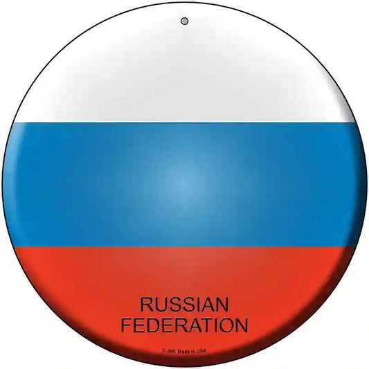 Russian Federation Country Novelty Metal Circular Sign