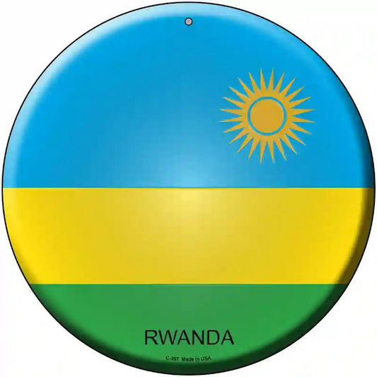 Rwanda Country Novelty Metal Circular Sign