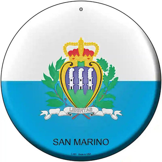 San Marino Country Novelty Metal Circular Sign