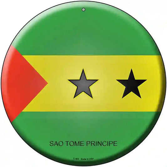 Sao Tome Principe Country Novelty Metal Circular Sign
