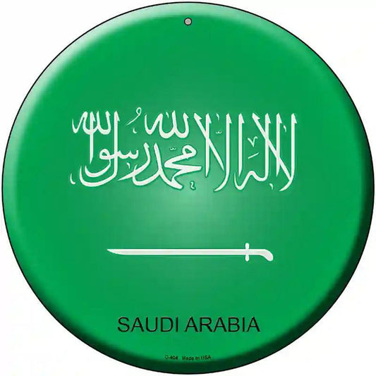 Saudi Arabia Country Novelty Metal Circular Sign