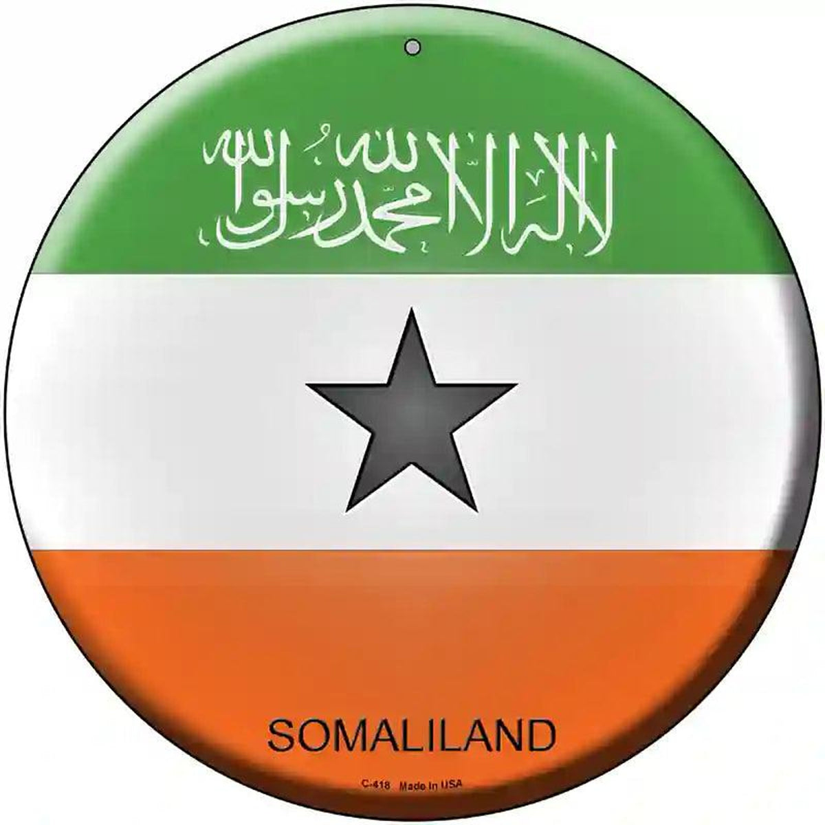 Somaliland Country Novelty Metal Circular Sign