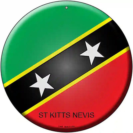 St Kitts Nevis Country Novelty Metal Circular Sign