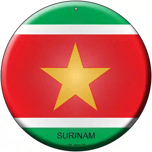 Surinam Country Novelty Metal Circular Sign