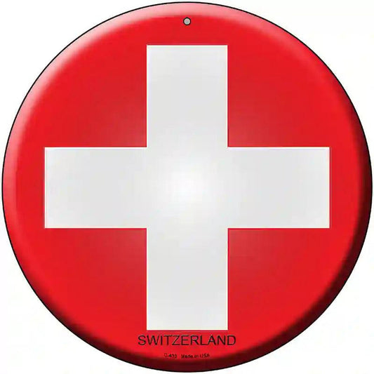 Switzerland Country Novelty Metal Circular Sign
