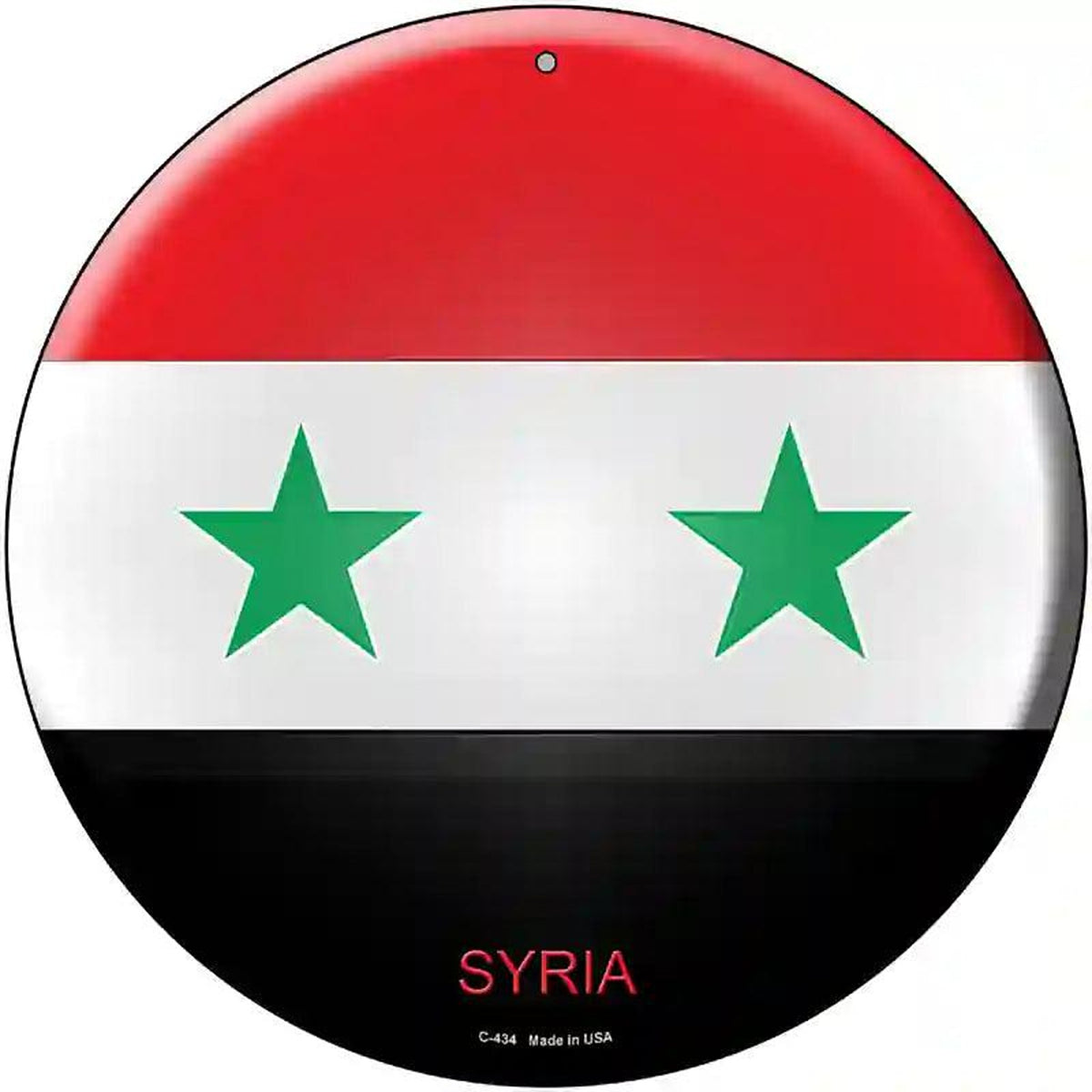 Syria Country Novelty Metal Circular Sign