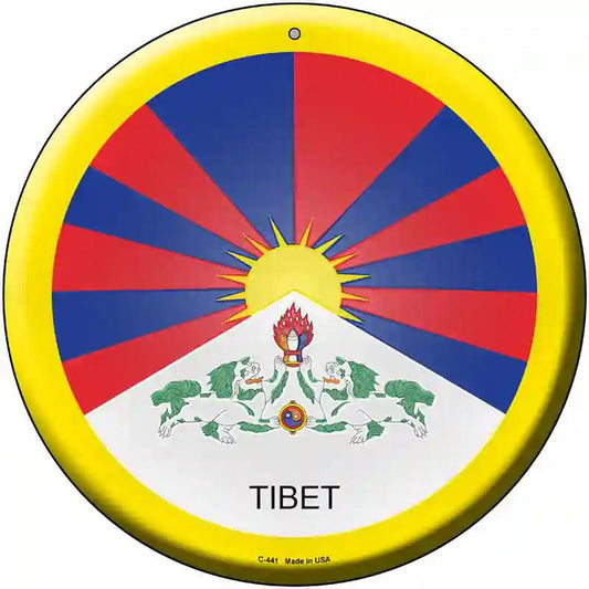 Tibet Country Novelty Metal Circular Sign