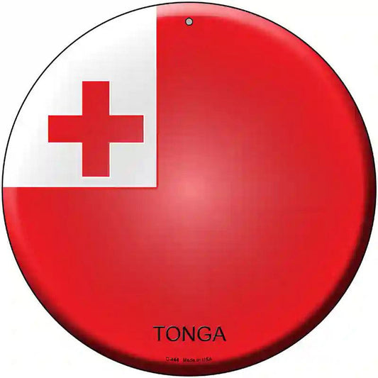 Tonga Country Novelty Metal Circular Sign
