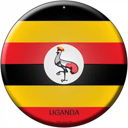 Uganda Country Novelty Metal Circular Sign