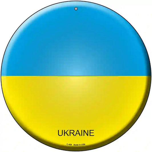 Ukraine Country Novelty Metal Circular Sign