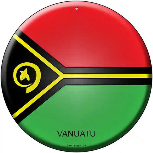 Vanuatu Country Novelty Metal Circular Sign