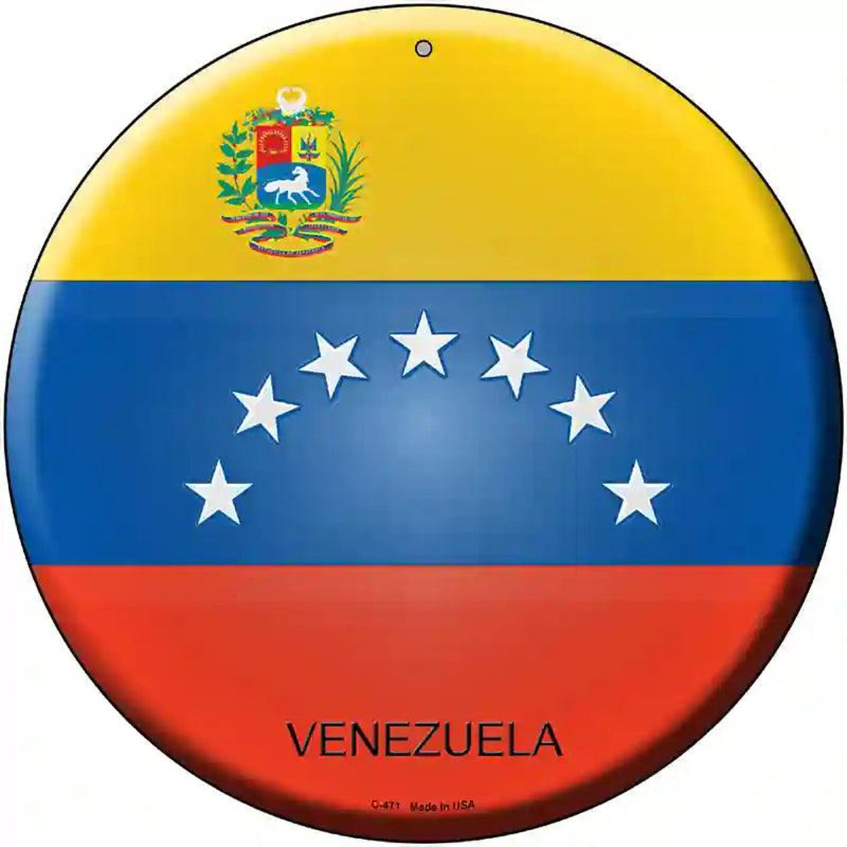 Venezuela Country Novelty Metal Circular Sign