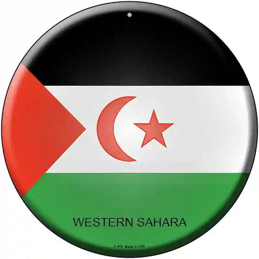 Western Sahara Country Novelty Metal Circular Sign