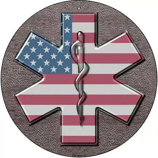 Medical Cross Novelty Metal Circular Sign