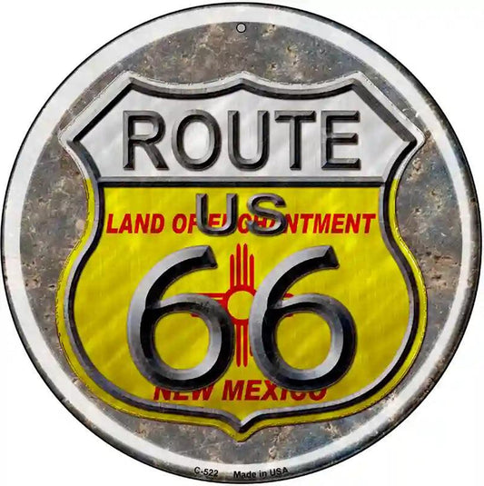 New Mexico Route 66 Novelty Metal Circular Sign