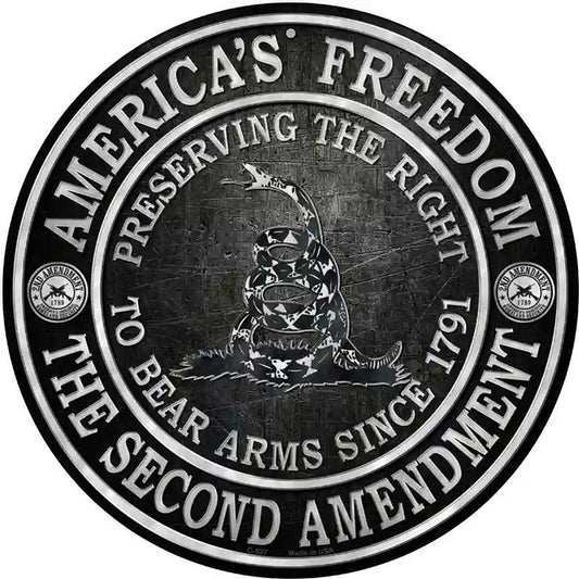 Americas Freedom Novelty Metal Circular Sign