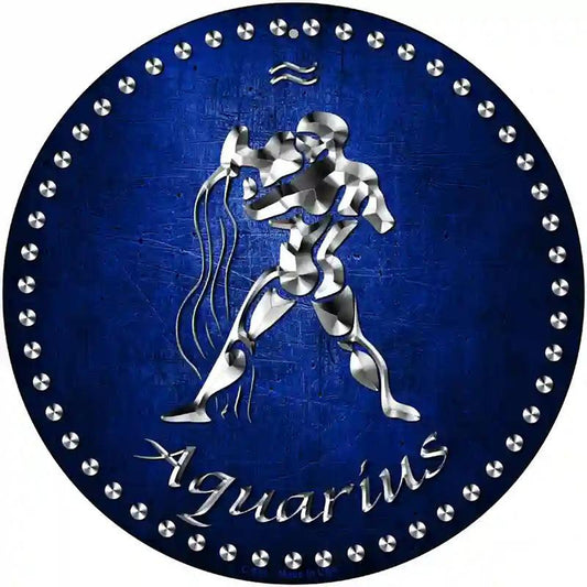 Aquarius Novelty Metal Circular Sign