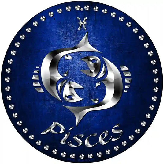 Pisces Novelty Metal Circular Sign