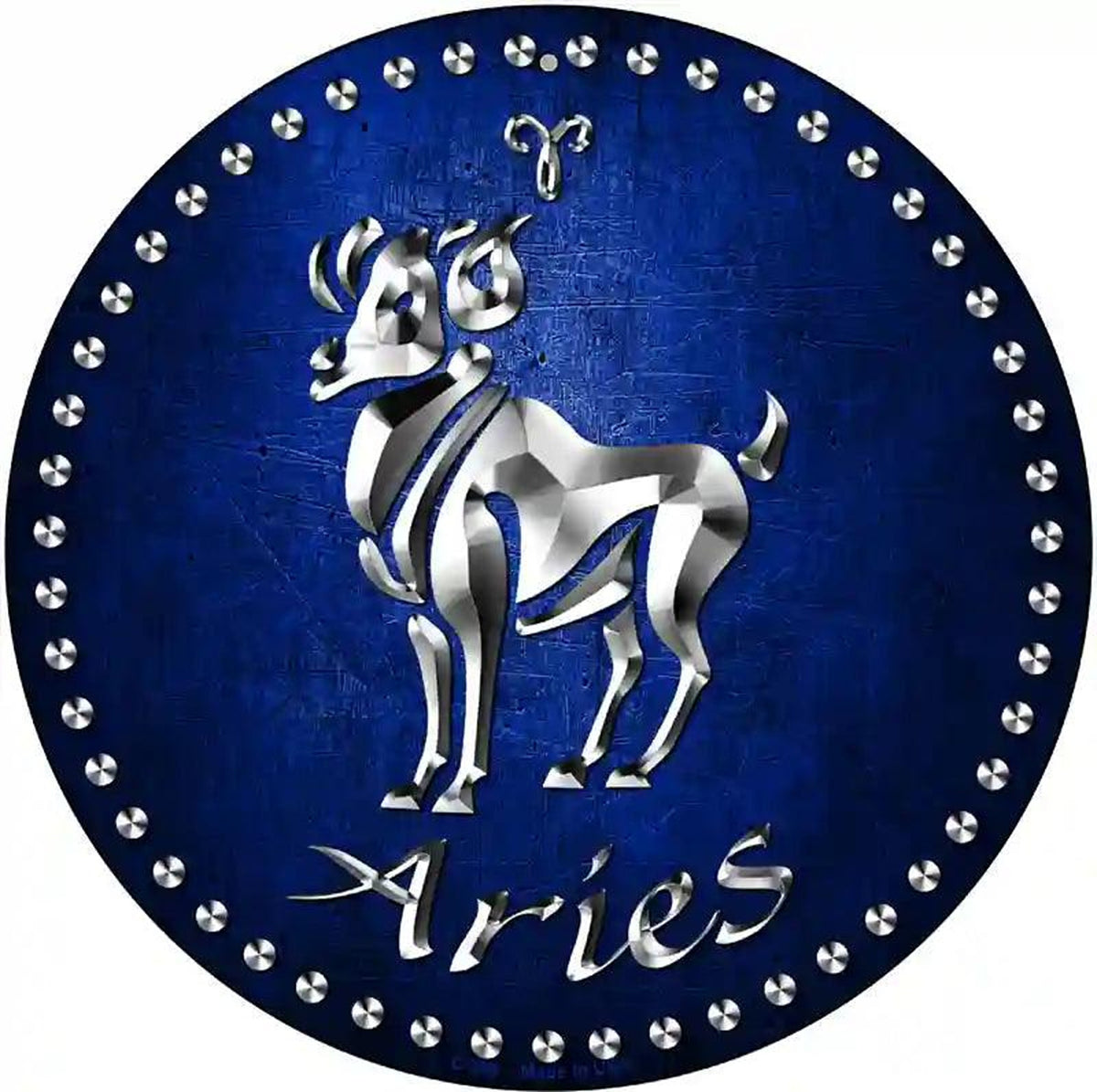 Aries Novelty Metal Circular Sign
