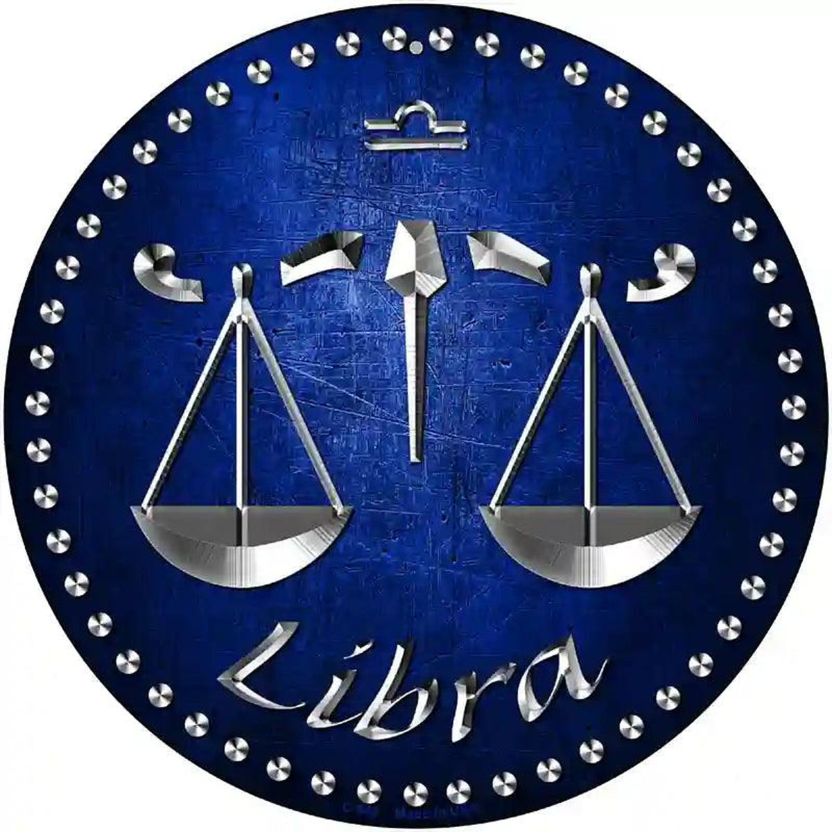 Libra Novelty Metal Circular Sign