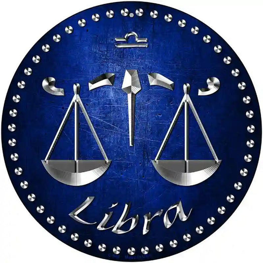 Libra Novelty Metal Circular Sign