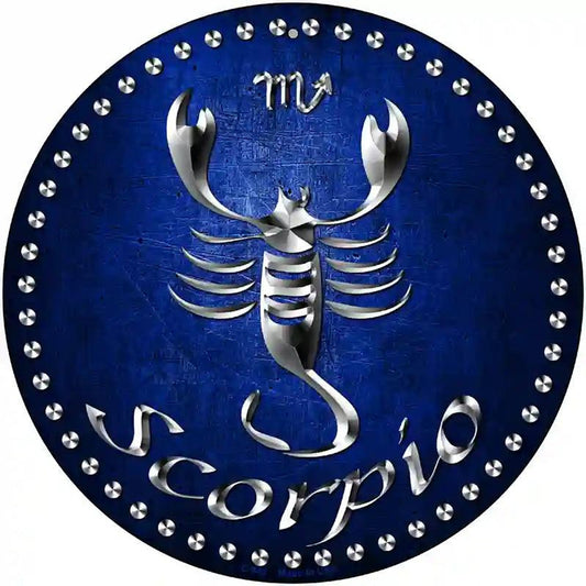 Scorpio Novelty Metal Circular Sign