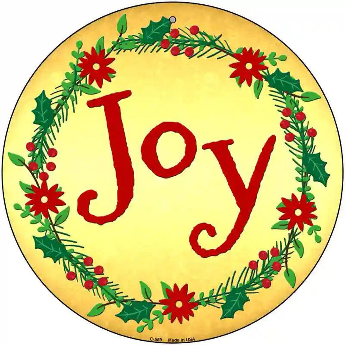 Joy Novelty Metal Circular Sign