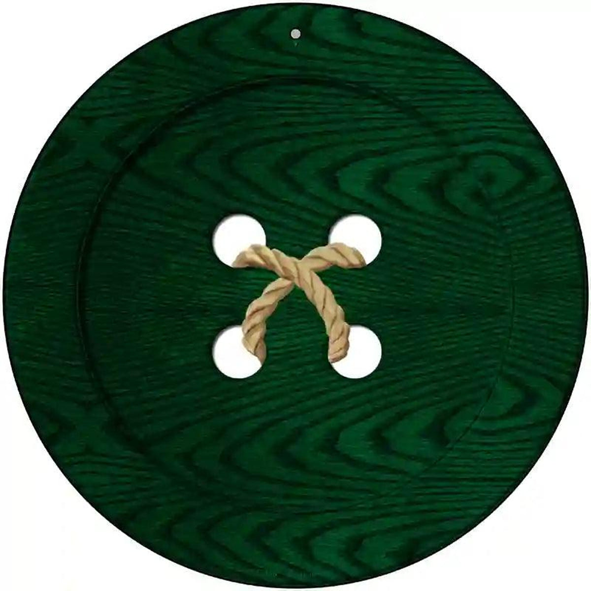 Green Button Novelty Metal Circular Sign