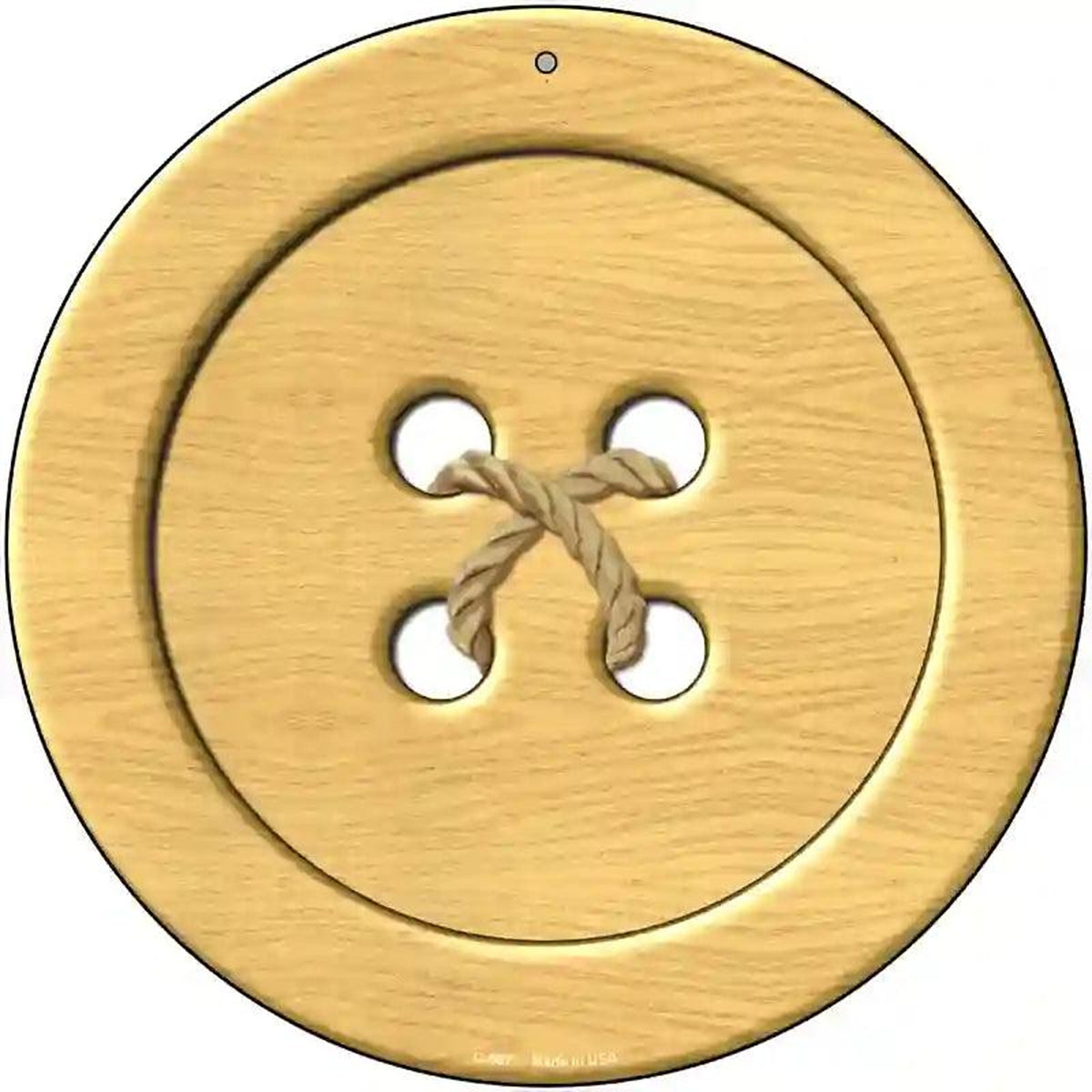 Wooden Button Novelty Metal Circular Sign