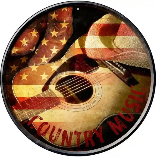 Country Music Novelty Metal Circular Sign