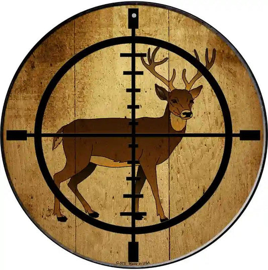 Deer Hunter Novelty Metal Circular Sign