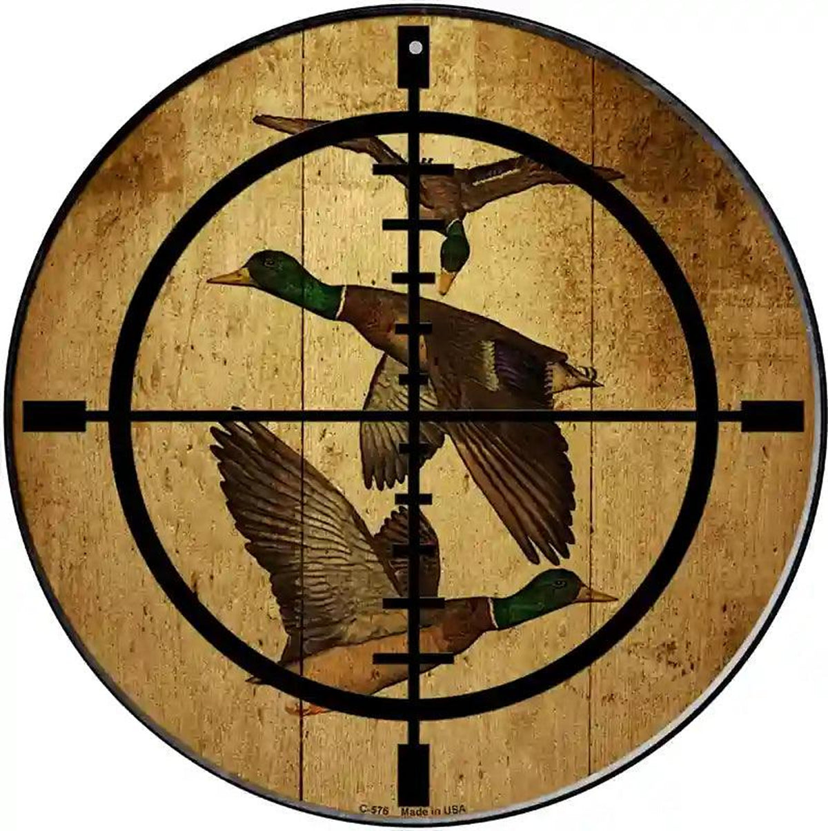 Duck Hunter Novelty Metal Circular Sign