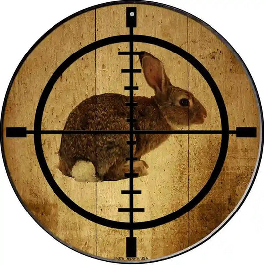 Rabbit Hunter Novelty Metal Circular Sign
