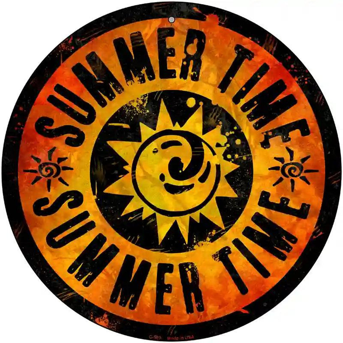 Summer Time Novelty Metal Circular Sign