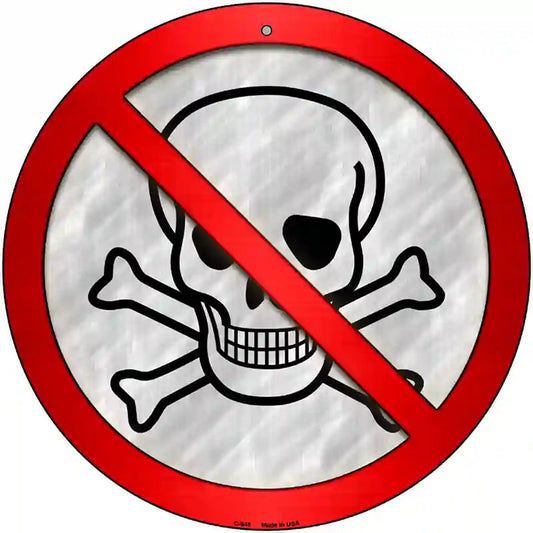 No Skull Novelty Metal Circular Sign