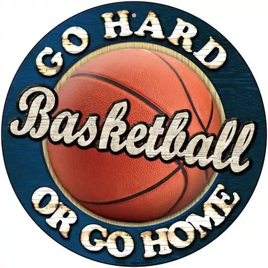 Basketball Novelty Metal Circular Sign