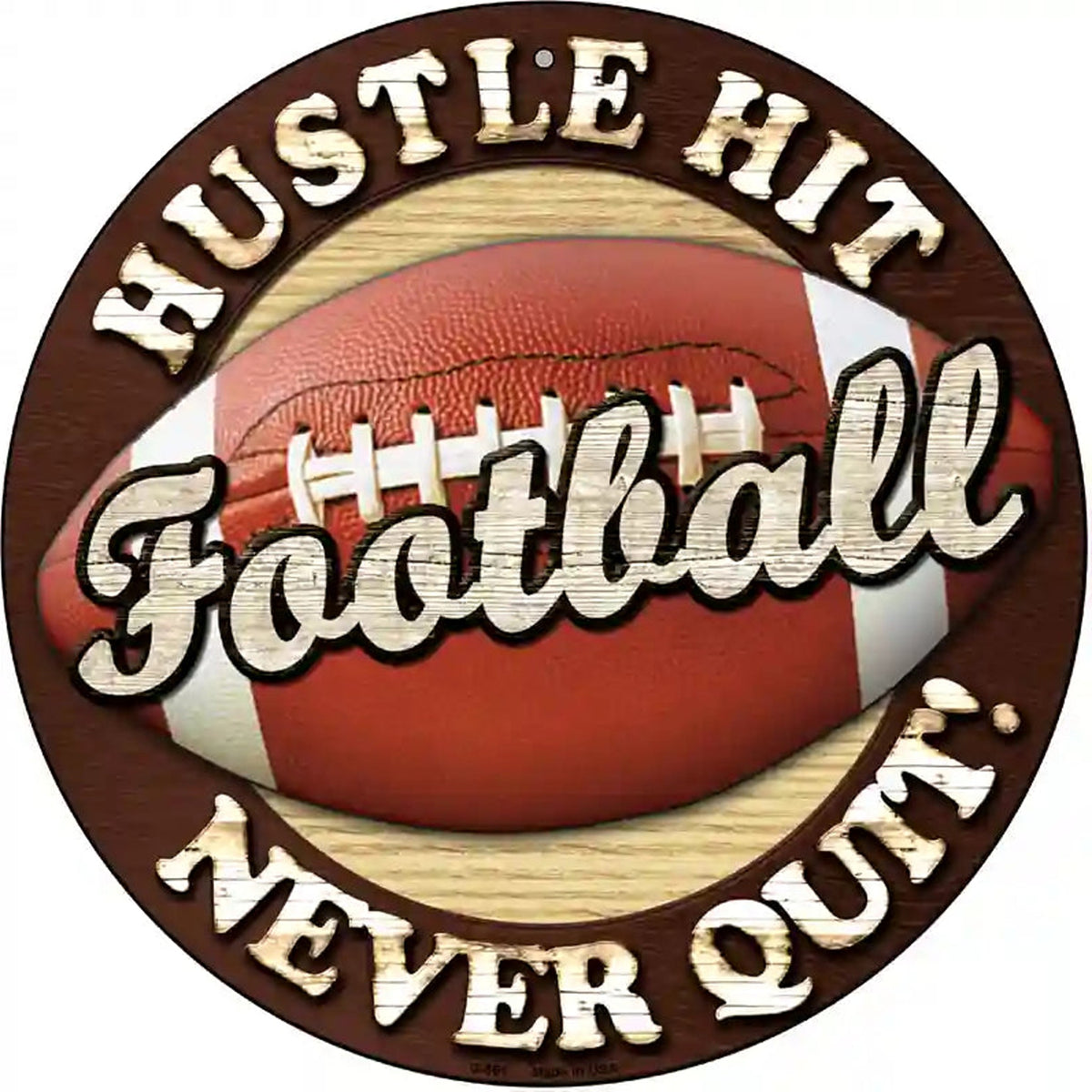 Football Novelty Metal Circular Sign