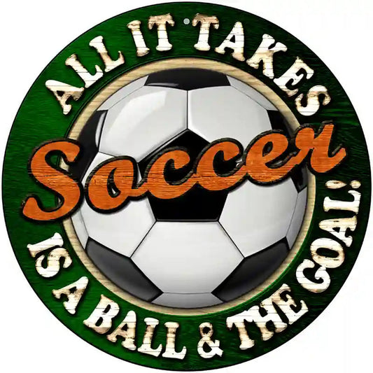 Soccer Novelty Metal Circular Sign