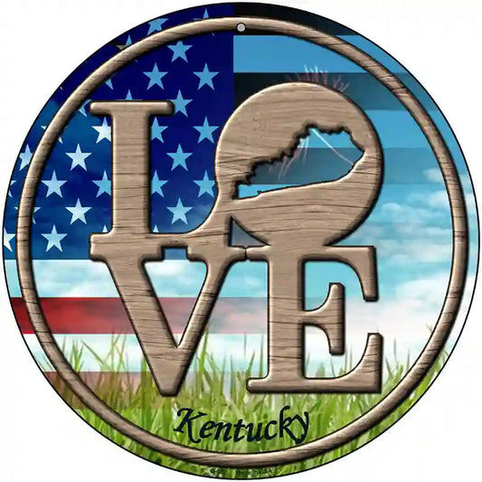 Love Kentucky Novelty Metal Circular Sign