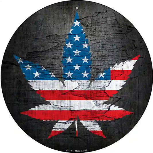 American Pot Novelty Metal Circular Sign