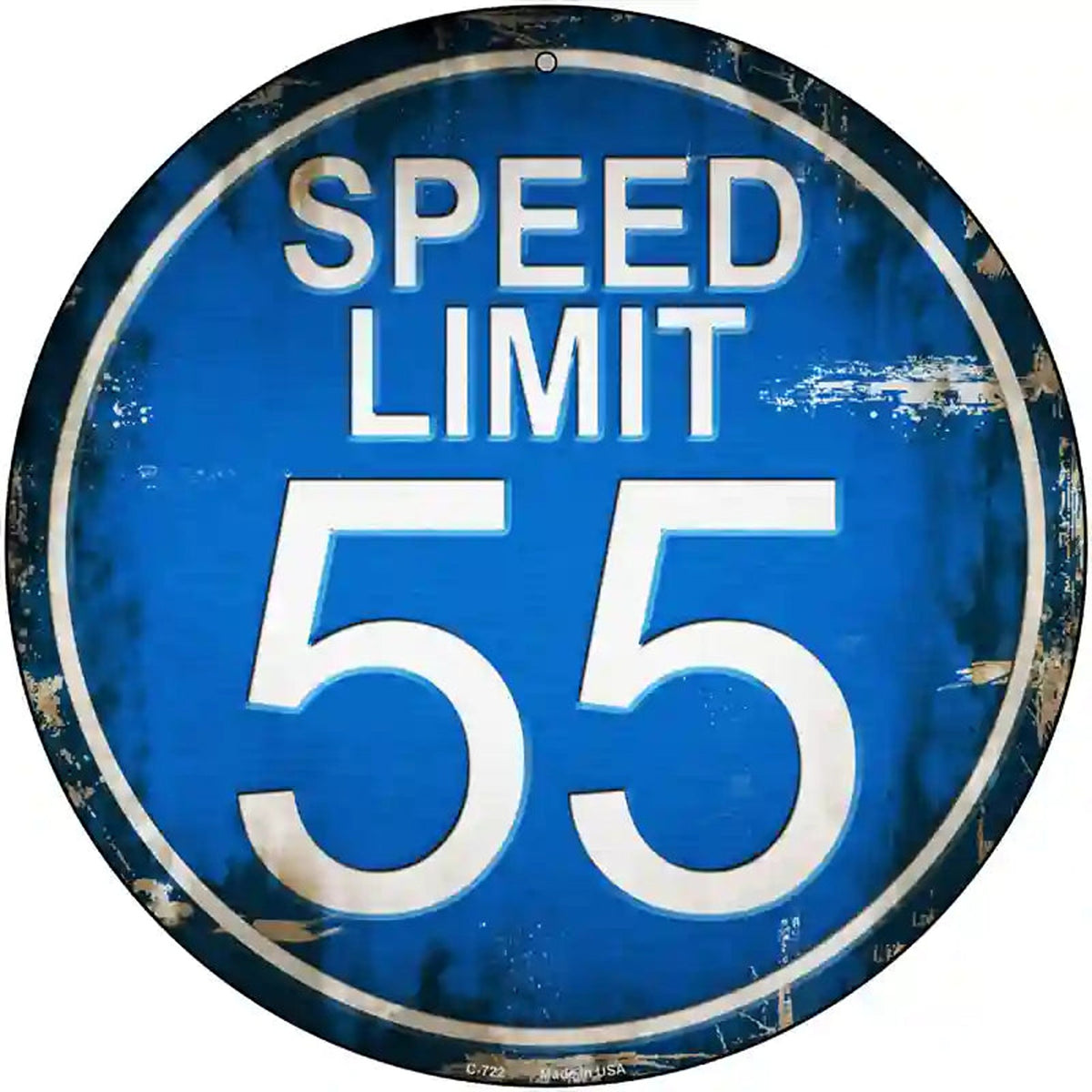 Speed Limit 55 Novelty Metal Circular Sign