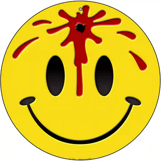Bullet Smile Novelty Metal Circular Sign