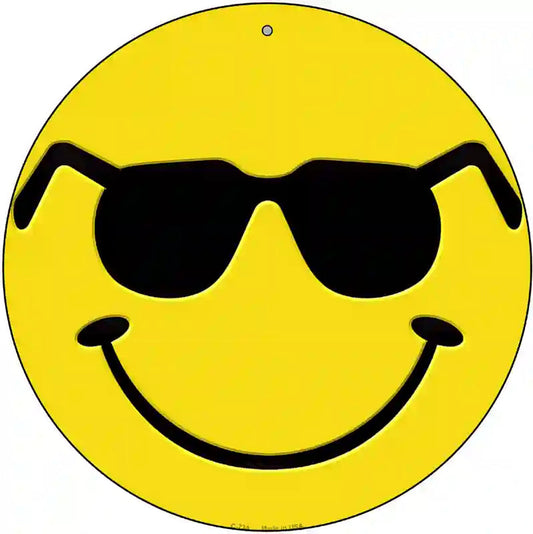 Shades Smile Novelty Metal Circular Sign
