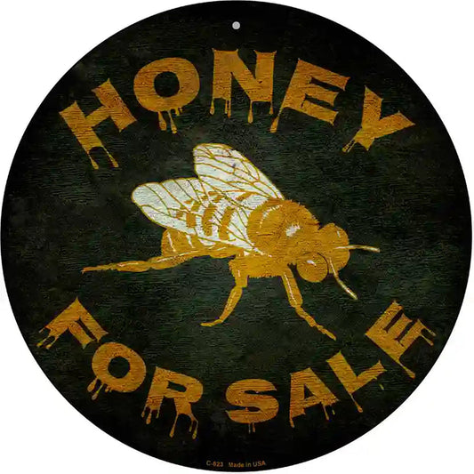 Honey For Sale Novelty Metal Circular Sign