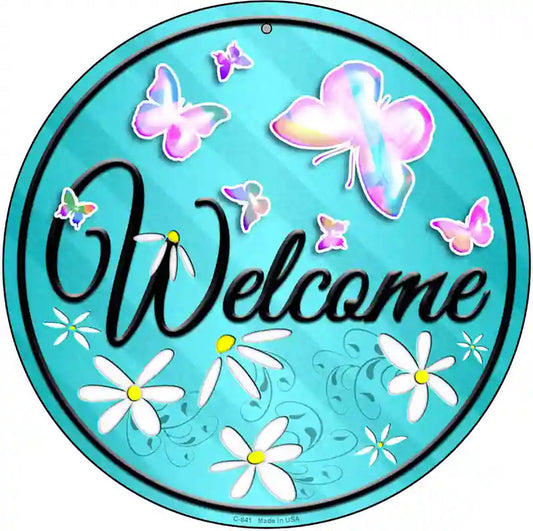 Welcome Novelty Metal Circular Sign