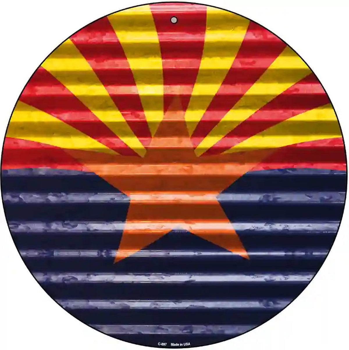 Arizona Flag Novelty Circular Sign