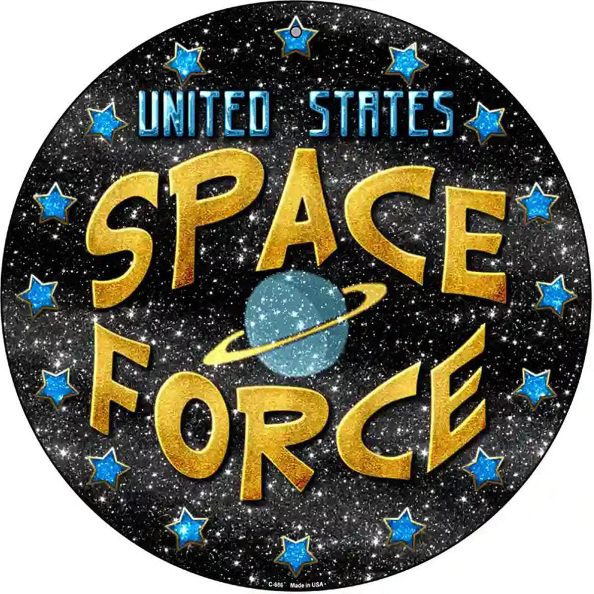 US Space Force Novelty Metal Circular Sign