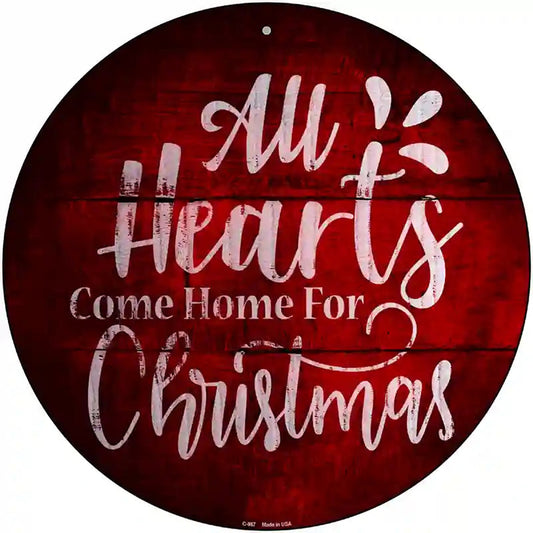 Come Home For Christmas Novelty Metal Circular Sign