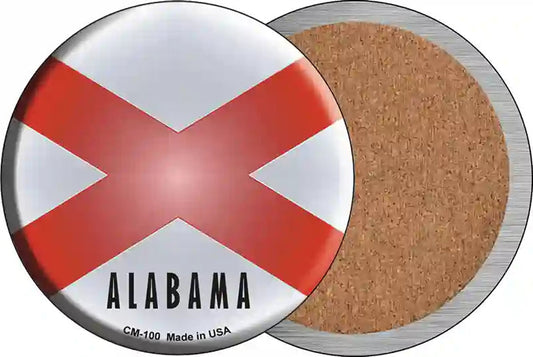 Alabama State Flag Novelty Circle Coaster Set of 4